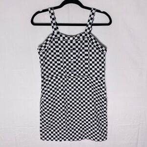 My Sister’s Closet Retro Black & White Checker Print Bodycon Mini Dress L